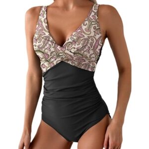 Eomenie womens paisley bathing suit swimsuit plus size 2xl new with tags NWT